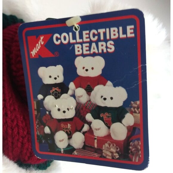 1997 K-Mart Collectible Bears Teddy Bear Sweater With Toy Sack 17" Plush W/ Tag - Picture 10 of 12